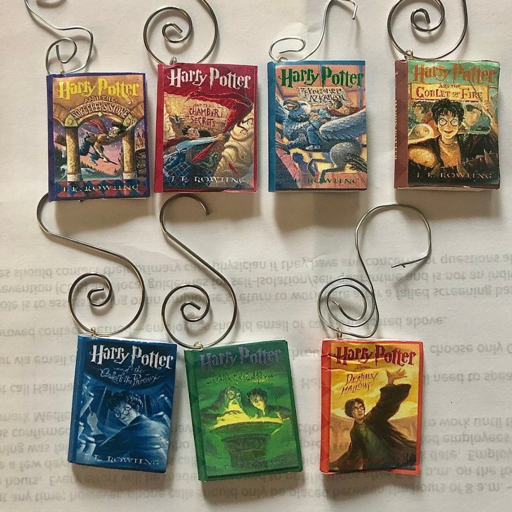 Harry Potter Mini Book Cover Ornaments (Set of 7)